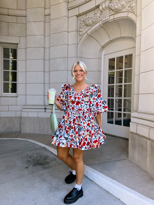 Dream Girl Dress // Red Floral